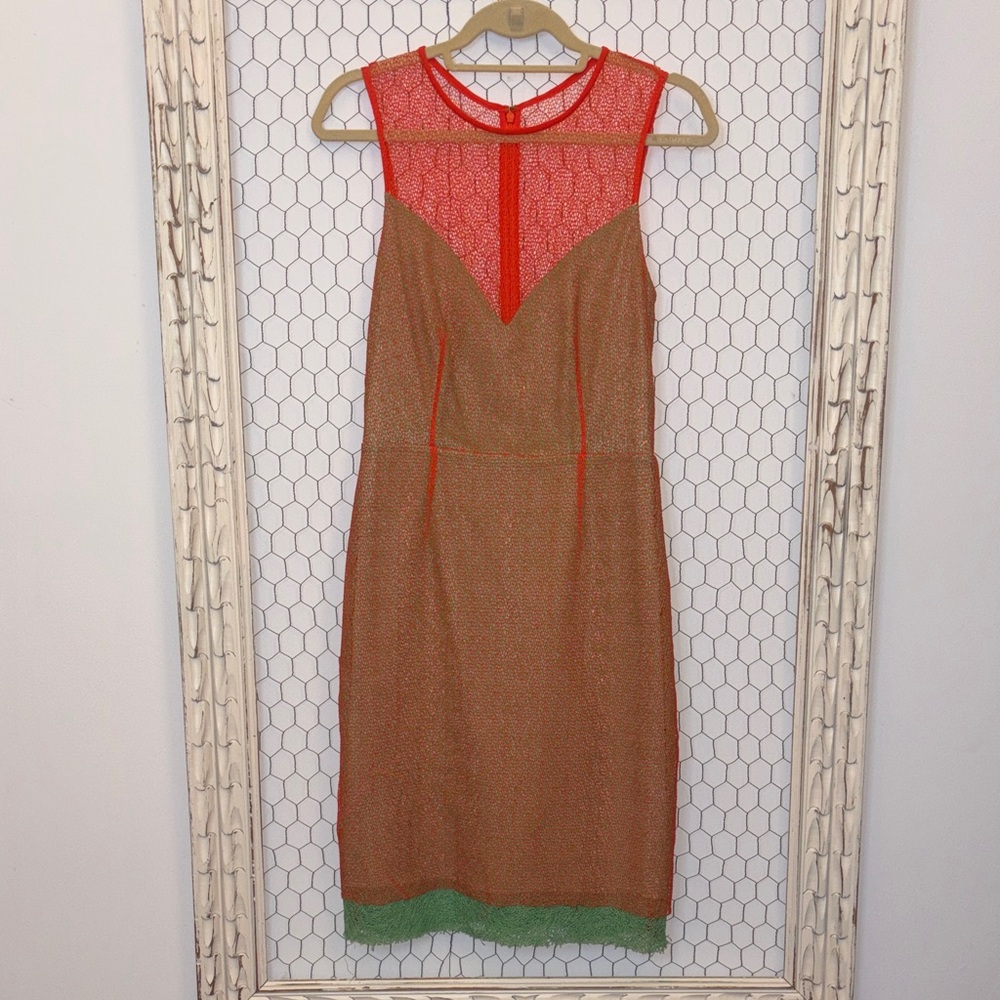 Diane Von Furstenburg Mesh Overlay Dress